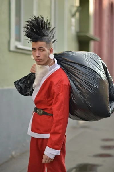 Bad santa in punk stijl — Stockfoto