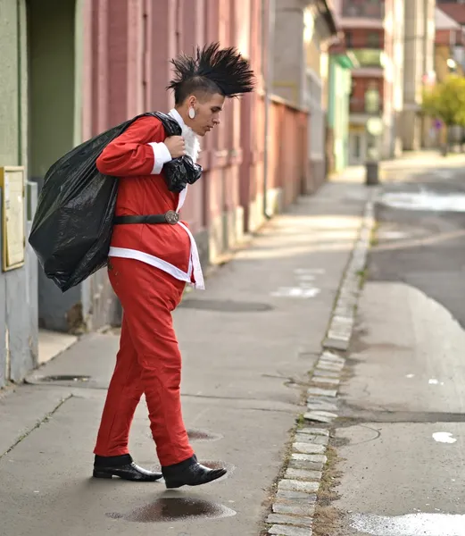 Bad santa i punk stil — Stockfoto