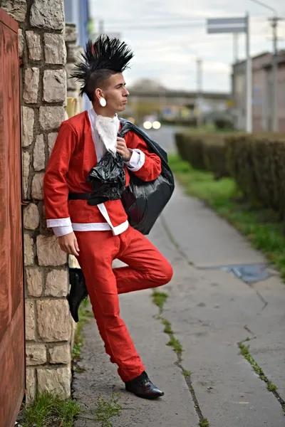 Bad santa in punk stijl — Stockfoto