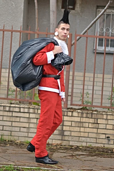 Babbo Natale cattivo in stile punk — Foto Stock