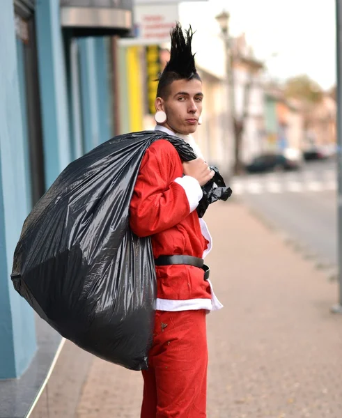 Schlechter Weihnachtsmann im Punk-Stil — Stockfoto