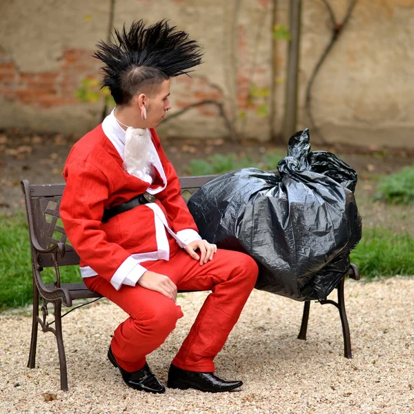 Mauvais Père Noël dans le style punk — Photo