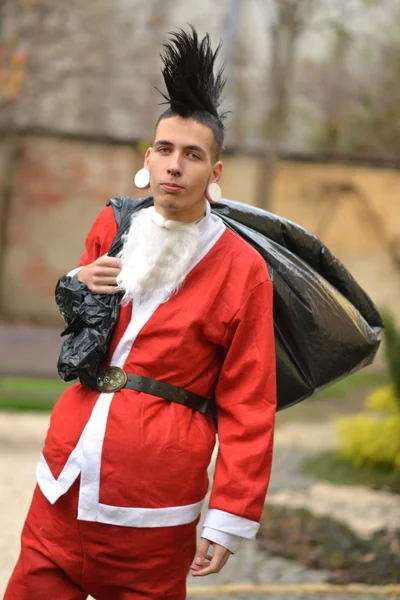 Babbo Natale cattivo in stile punk — Foto Stock