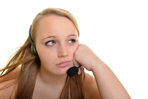 Operador de telefonía de soporte en auriculares —  Fotos de Stock