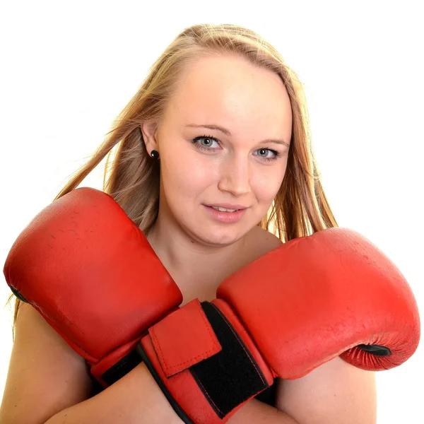 Boxeadora mujer — Foto de Stock