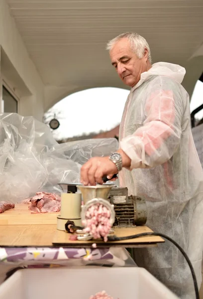 Carne e moedor — Fotografia de Stock