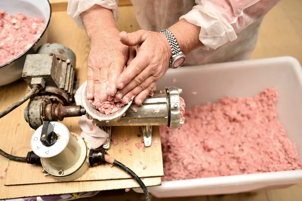 Fleisch und Mühlen — Stockfoto