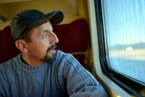 Muž ve vlaku — Stock fotografie