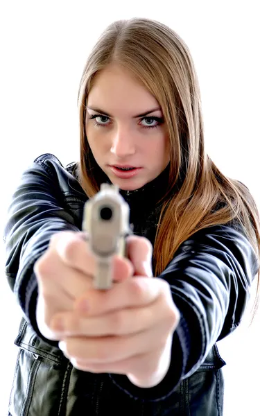 銃を持った女 — ストック写真