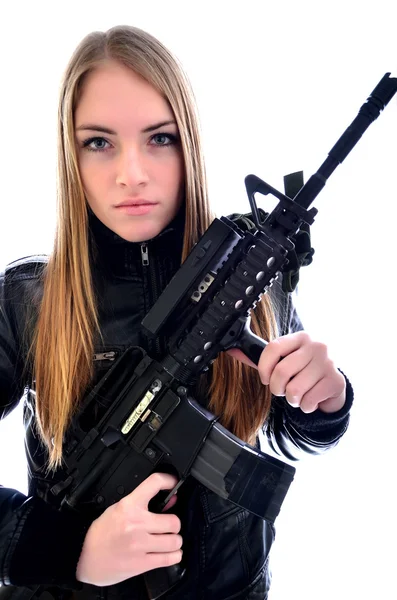 총을 든 여자 — 스톡 사진