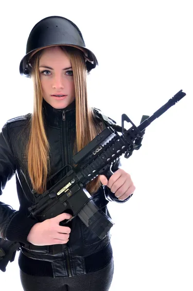 Mujer con un arma —  Fotos de Stock