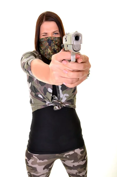 총을 든 여자 — 스톡 사진