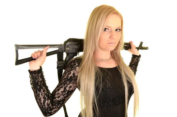 Mujer sexy con pistola — Foto de Stock