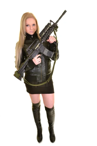 Sexy kobieta z pistolet — Zdjęcie stockowe