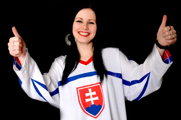 Kadın Slovakça fan — Stok fotoğraf