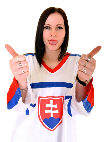 Mujer Slovakian Fan —  Fotos de Stock