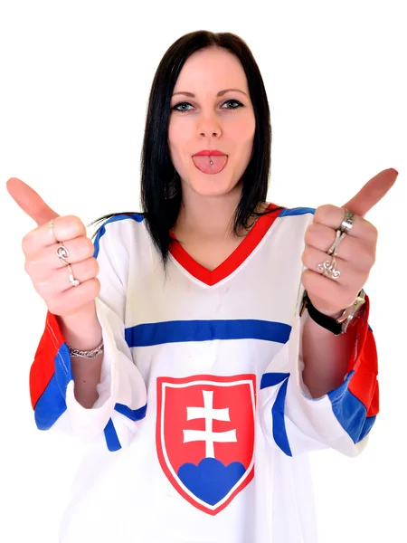 Kadın Slovakça fan — Stok fotoğraf