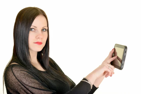 Woman and tablet computer — Stock Photo, Image