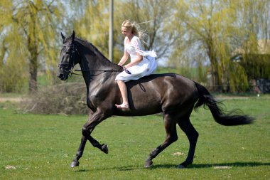 bir at ridding gelin.