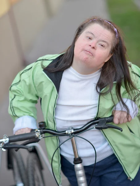 Woman and Trike — Stock Photo, Image