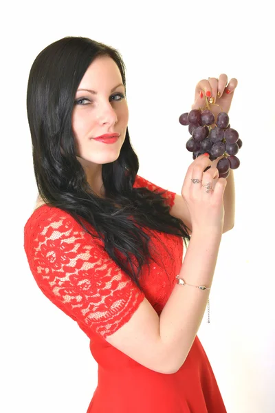 Mulher com uva — Fotografia de Stock