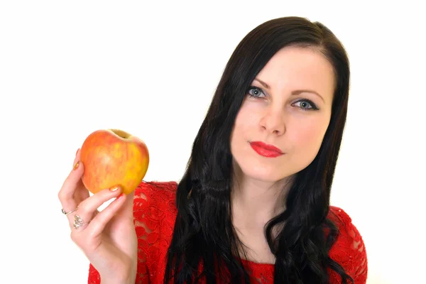 Жінка з apple — стокове фото