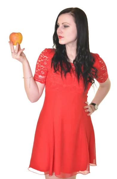 Femme avec pomme — Photo