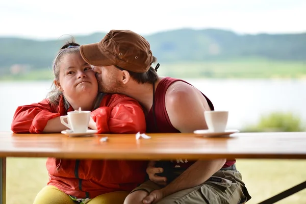 Down syndrome couple — Stock Photo, Image