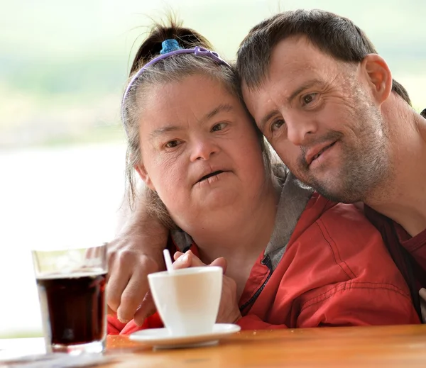 Down syndrome couple — Stock Photo, Image