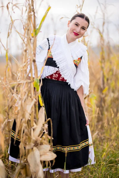 Folklore Slovaque Slovaque Fille Folklorique — Photo