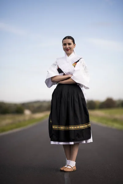 Slovakisk Folklore Slovakiska Folk Flicka — Stockfoto