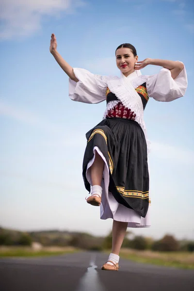 Slovakisk Folklore Slovakiska Folk Flicka — Stockfoto