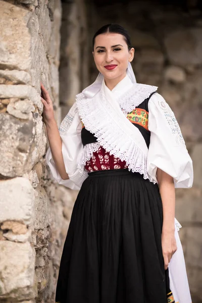 Slowaakse Folklore Slovaaks Volksmeisje — Stockfoto