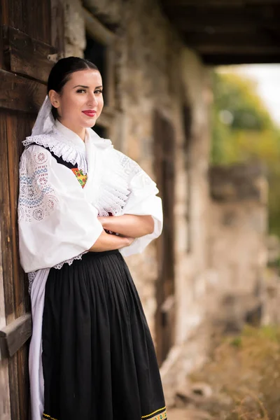 Slovakisk Folklore Slovakiska Folk Flicka — Stockfoto