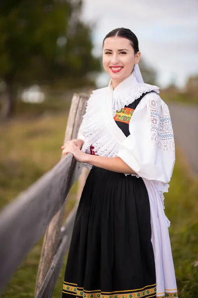 Slovakisk Folklore Slovakiska Folk Flicka — Stockfoto