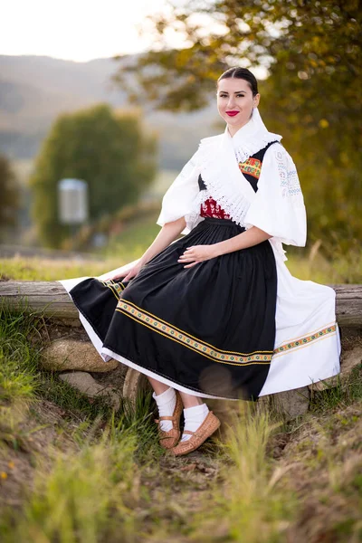 Slovakisk Folklore Slovakiska Folk Flicka — Stockfoto