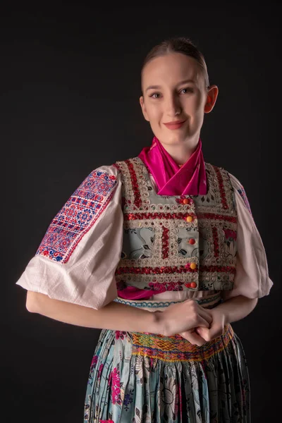 Folclore Eslovaco Eslovaca Menina Popular — Fotografia de Stock