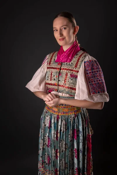 Szlovák Folklór Szlovák Népi Lány — Stock Fotó