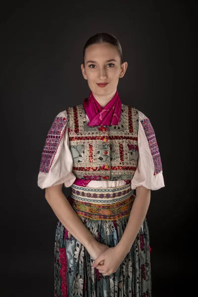 Folclor Slovac Fata Populară Slovacă — Fotografie, imagine de stoc