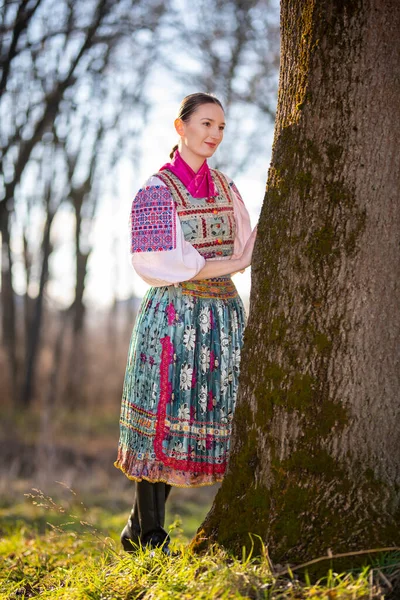 Szlovák Folklór Szlovák Népi Lány — Stock Fotó