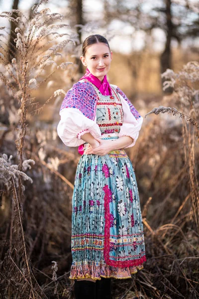 Slovak Folkloru Slovak Halk Kızı — Stok fotoğraf