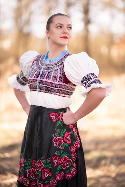 Szlovák Folklór Szlovák Népi Lány — Stock Fotó