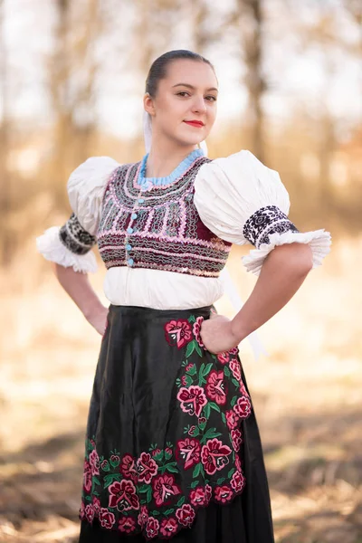 Szlovák Folklór Szlovák Népi Lány — Stock Fotó