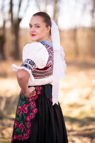 Szlovák Folklór Szlovák Népi Lány — Stock Fotó