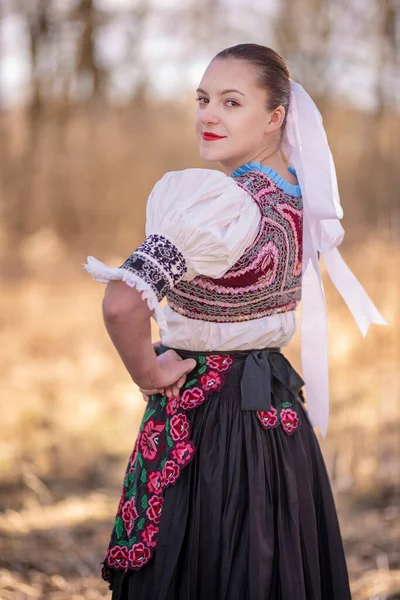 Folklore Eslovaco Chica Folklórica Eslovaca — Foto de Stock