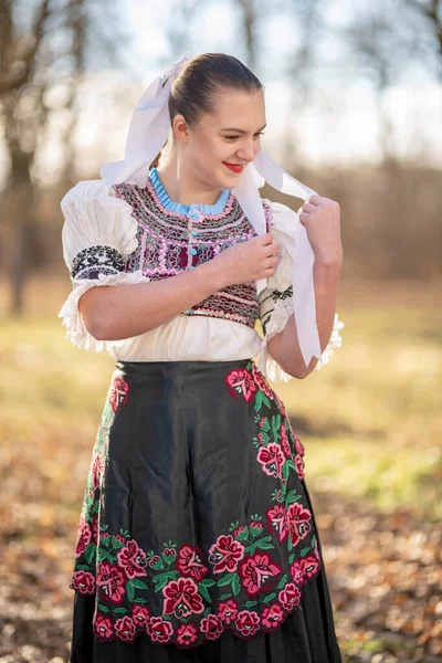 Slovak Folklore Slovakian Folk Girl — Stock Photo, Image