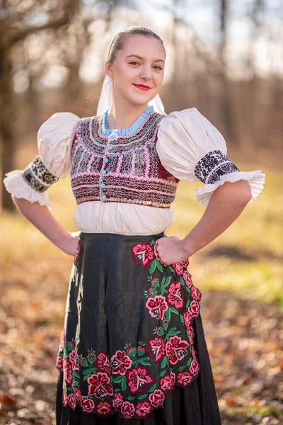 Slovenský Folklór Slovenská Lidová Dívka — Stock fotografie