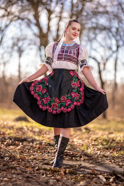 Szlovák Folklór Szlovák Népi Lány — Stock Fotó