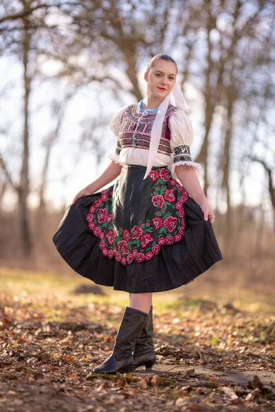 Slovak Folkloru Slovak Halk Kızı — Stok fotoğraf