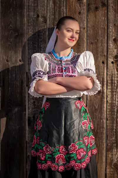 Folklore Slovaque Slovaque Fille Folklorique — Photo